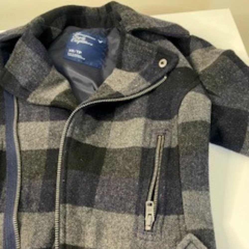 American Eagle Wool Plaid Moto jacket X-XS